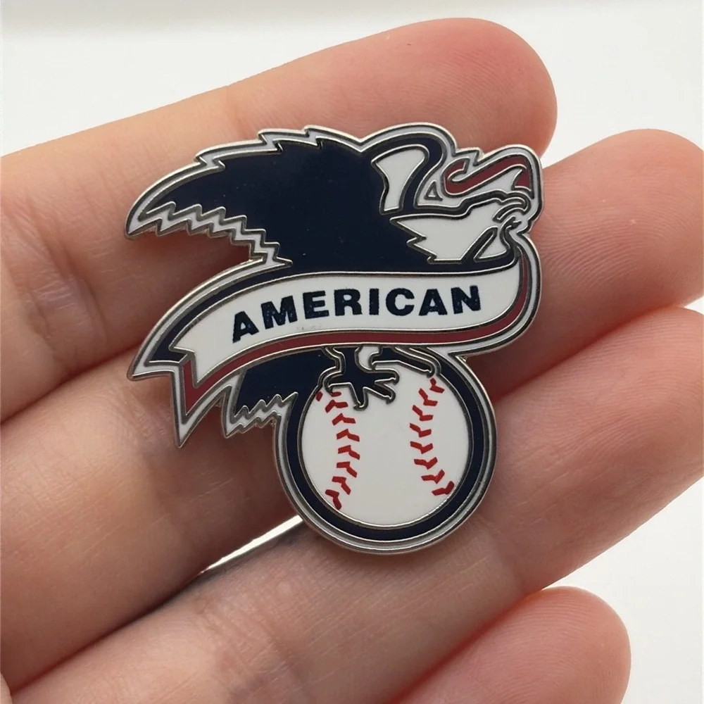 MLB Baseball American League Logo Bald‎ Eagle Lapel Hat Pin